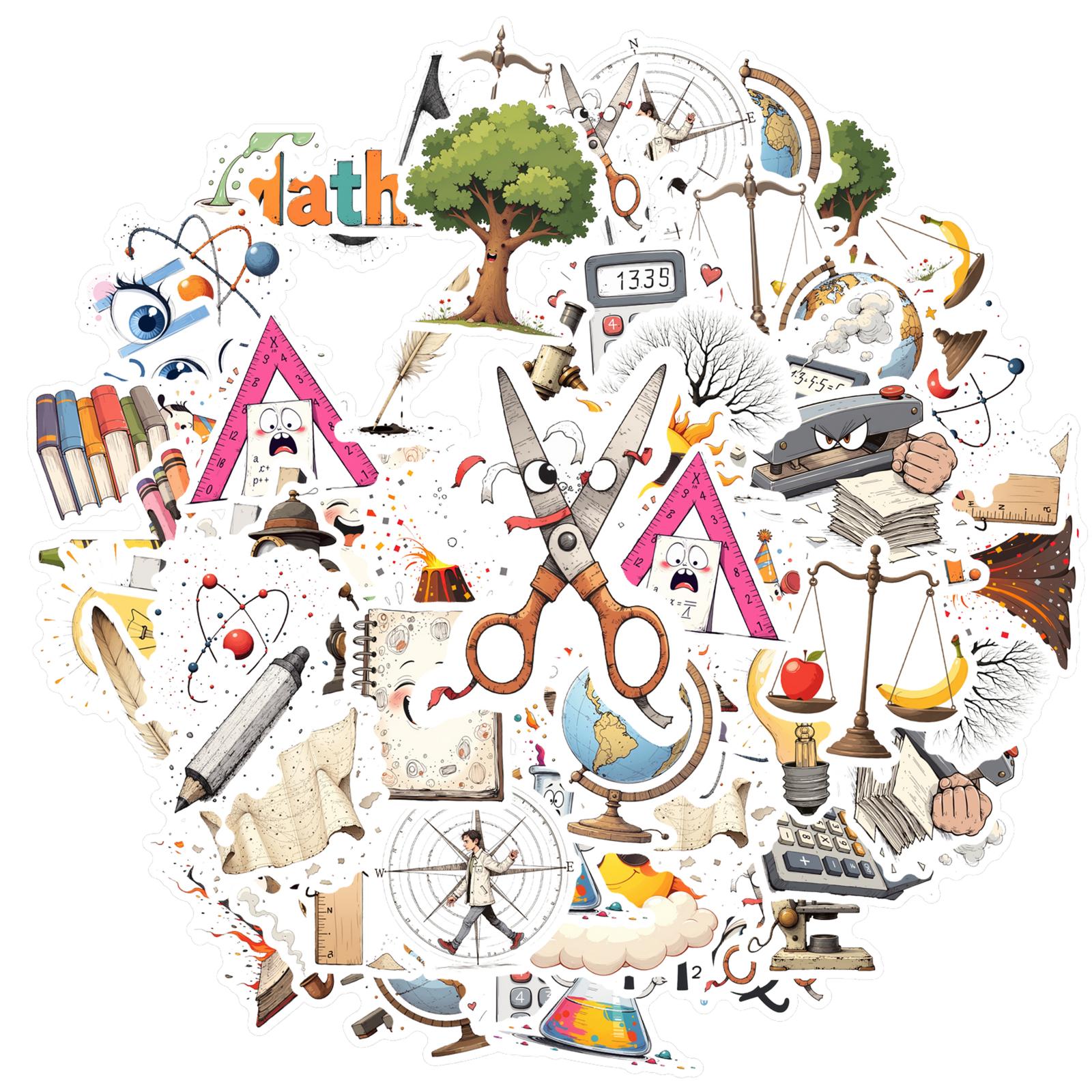 35pcs-100pcs Educational Education Stickers Playful Geography  Stickers  Teacher Reward Stickers For DIY Phone Laptop