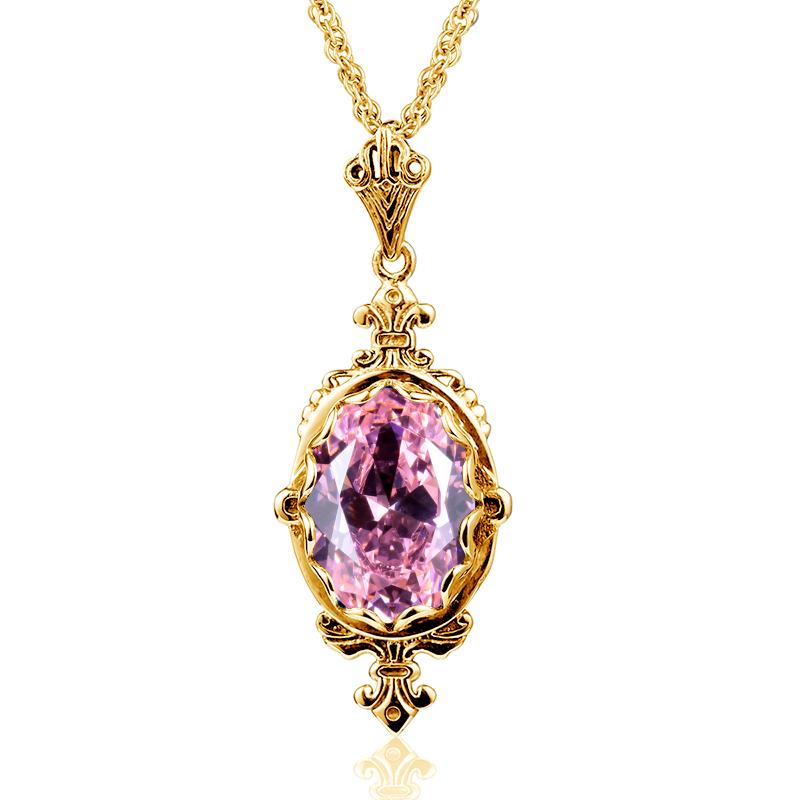 100% Sterling Silver 925 Citrine Necklace Women Luxury 10*14mm 8ct Oval Yellow Stone Pendant Victoria Style Jewelry Gift Female