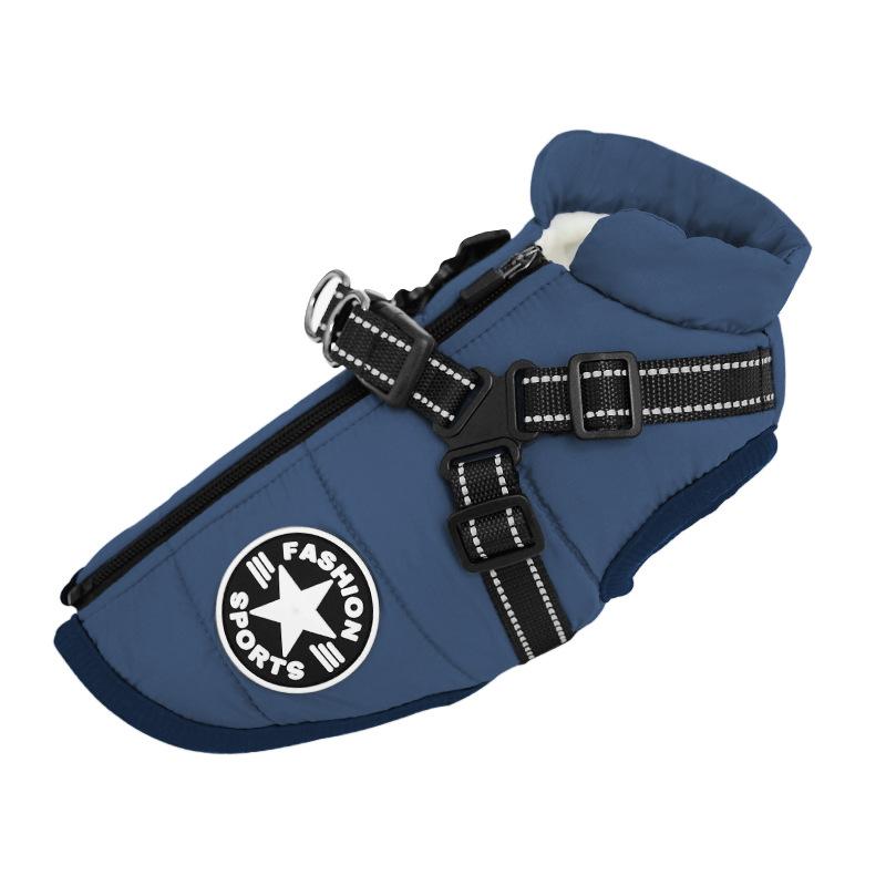S-5XL Pet Dog Jacket with Harness Winter Warm Dog Vest Clothes Outdoor Waterproof Dog Coat for Small Medium Large Dogs
