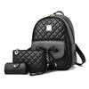 Mini Backpack Quilted Backpack with Cute Bowknot Clutch and Mini and Popular PU Perfect for Commuting or Jet NICOLE&DORIS Women's 3-Piece Set Wallet.