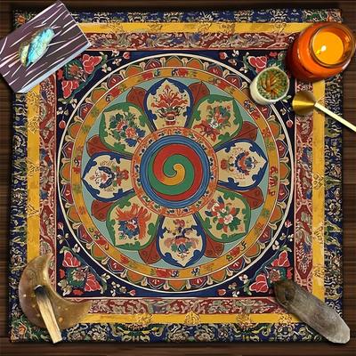 Tibetan EthnicStyle Pattern Tarot Cards Tablecloth Altar Cloth For Divination Table Cloth Tarot Mat Decor Home Decoration