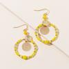New crystal mixed color round brand hollow pendant earrings, fashionable women's temperament earrings and ear jewelry