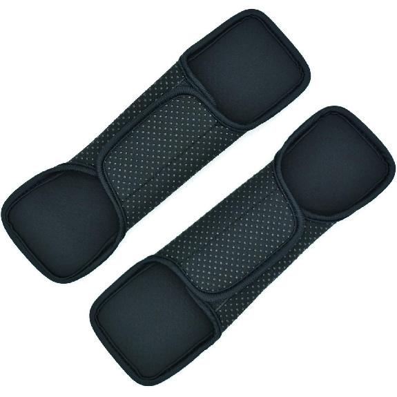 Wanty 1 Pair Black Color Neoprene Multipurpose Comfort Shoulder Strap Pads Shoulder Cushion Pad Protector for Backpack Rucksack/Travel Bag/Car Seat