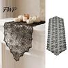 Gothic Table Decor Halloween Runner, Black Lace Spider Web Runners, 17.7 X Vintage Cover 70.9Inch for Home Party Dinner Kitchen Mantel Bedroom