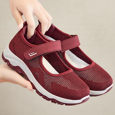 Shoes Women's Spring New Foreign Trade Women's Shoes Breathable Shallow Mouth Old Beijing Cloth Shoes One Pedal Velcro Mother Shoes
