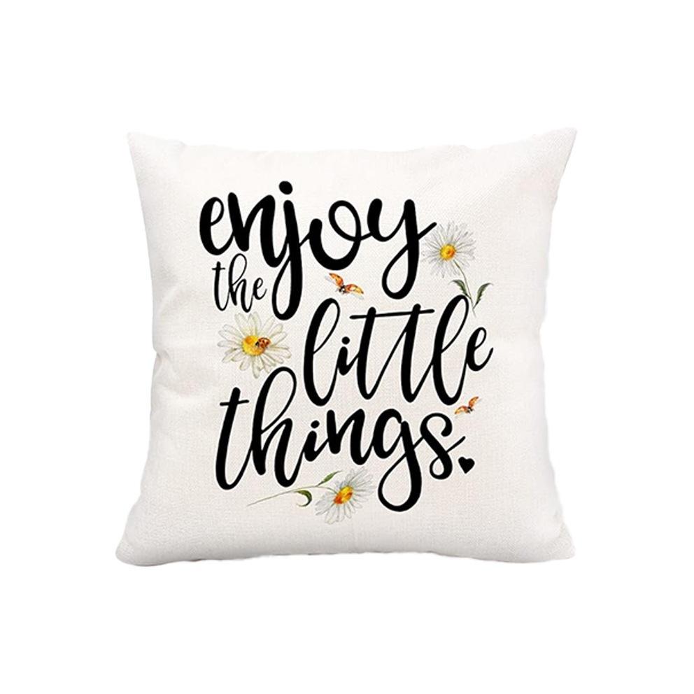 Ins Wind Daisy Text Pillow Cover Warm Home Decorative Cushion Cover Living Room Bedroom Pastoral Cushion Pillowcase 45cm*45cm*3pcs