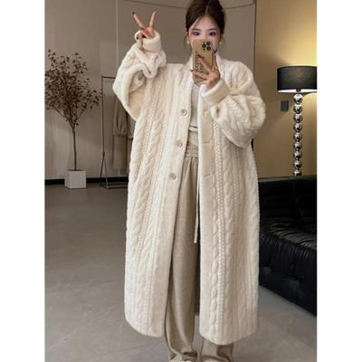 Damen Herbst Winter Kunstpelz Samt Warme Jacke Dicke Taschen Bequem Mutter Lässig Y2k Jacken