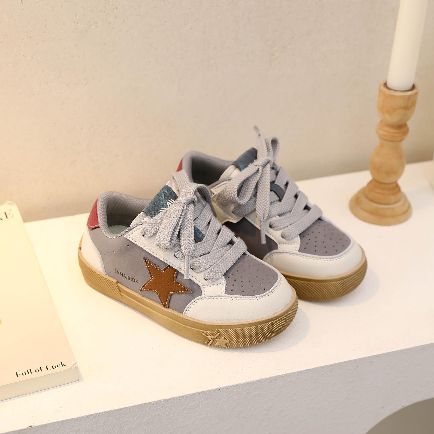 

Kids Genuine Leather Skate Shoes 2025: New Spring/Autumn Style with Star Design for Boys and Girls 28
