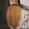 92MF Wood Leaf Shaped Large Tray for Afternoon Teas Sushi Serving Plate Dessert Presentation Platter Kitchen Tableware