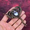 Blue Lace Agate Gemstone Pendant Handmade Copper Wire Wrapped Decent Pendant