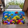 Ocean Animal Whale Coral Reef Pattern Floor Mat,Non-Slip,Easy to Clean,Suitable for Living Room,Bedroom,Kitchen,Office,Bathtub Shower,Bathro