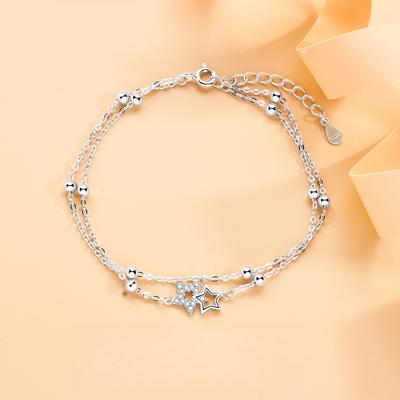 Little Star Bracelet Female Korean Edition Fashion Double Layer Pentagram Jewelry Simple Girlfriend Sweet Small Fresh
