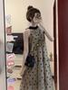 French Polka Dot Halter Neck Sleeveless Summer Maxi Dress for Women