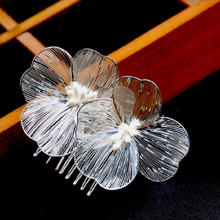 Romance Wedding Hair Accessory 3D Flower Hair Comb Baroque Design Hairpin For Bride Photography Formal Event