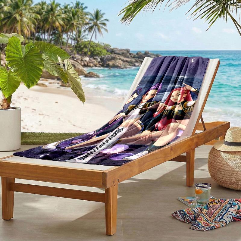 Kpop Hunter Fashion Beach Towel: Ideal for Summer Adventures Soft, absorbent and quick drying suitable for swimming and bathing