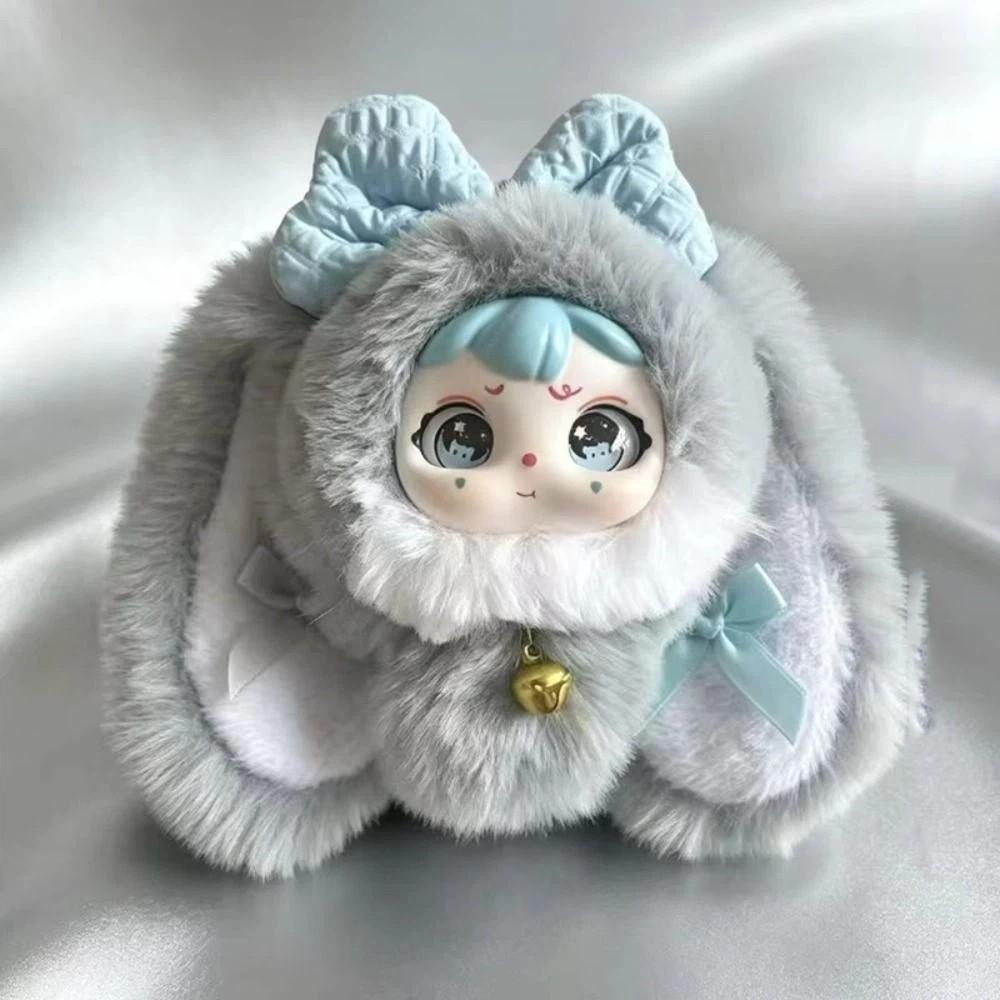 Cute Design Vinyl Face Doll Pendant Bowknot Decoration Drooping Ear Rabbit Doll Birthday Xmas Gift