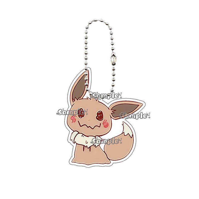 Creative Anime Eevee Leafeon Glaceon Umbreon Jolteon Anime Double-sided Printing Acrylic Keychain Key Ring Jewelry  Accessories