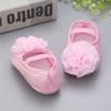 Newborn Baby Girls 1PC Hair Belt + Flowers Applique Soft Sole Single Shoes