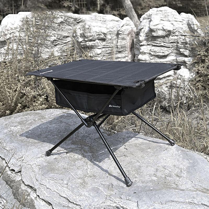 

Открытый складной стол, сетчатая сумка для хранения под столом, легкие складные инструменты чёрный