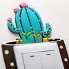 Cartoon Cactus Switch Sticker, Home Creative Washable Luminous Switch Sticker, 3D Switch Decoration Sticker