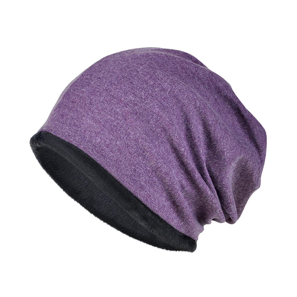 

Тонкий дышащий капюшон для мужчин и женщин, шапочка для сна, шапочка для бомбоубежища, шапочка при выпадении волос при химиотерапии, шапочка для занятий спортом на открытом воздухе светло-фиолетовый