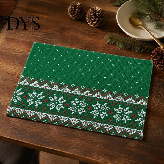 Heat Resistant Dining Mats 12.6" X 17.7" Christmas Placemats, Washable Place for Kitchen Festive Table Decor Gifts Table, Holiday Party Decorations