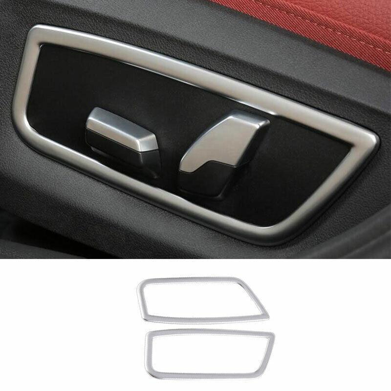 For BMW 5 Series G30 2018- ABS Silver Seat Button Handle Frame Cover Trim 2X