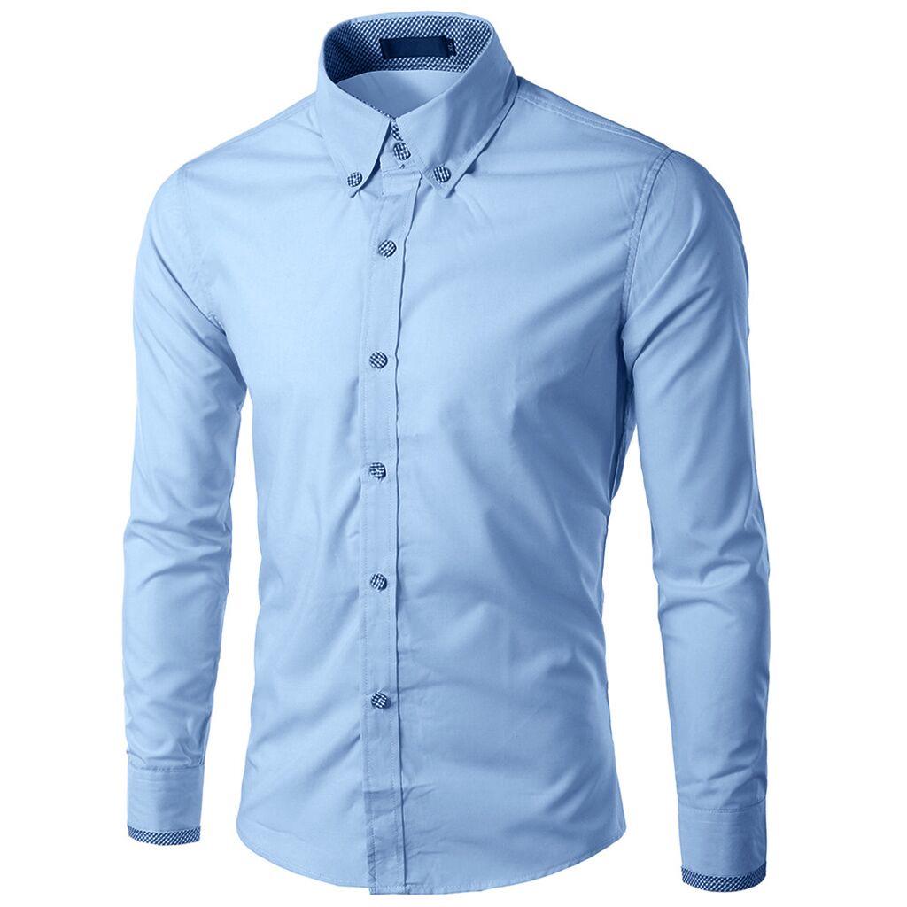 

Мужская новая рубашка с длинным рукавом на пуговицах для отдыха, модный топ с длинным рукавом XL