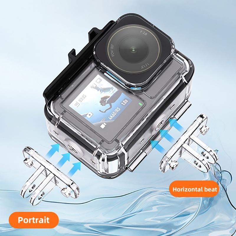 Upgrades Protective Case Plastic & Metal Camera Housing Easy To Carry Waterproof Case Compact Diving Case for Action5