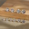 RINNTIN SMOE04 Factory  925 Sterling Silver Round Cut 4 Claw VVS Moissanite Earrings for Men and Women