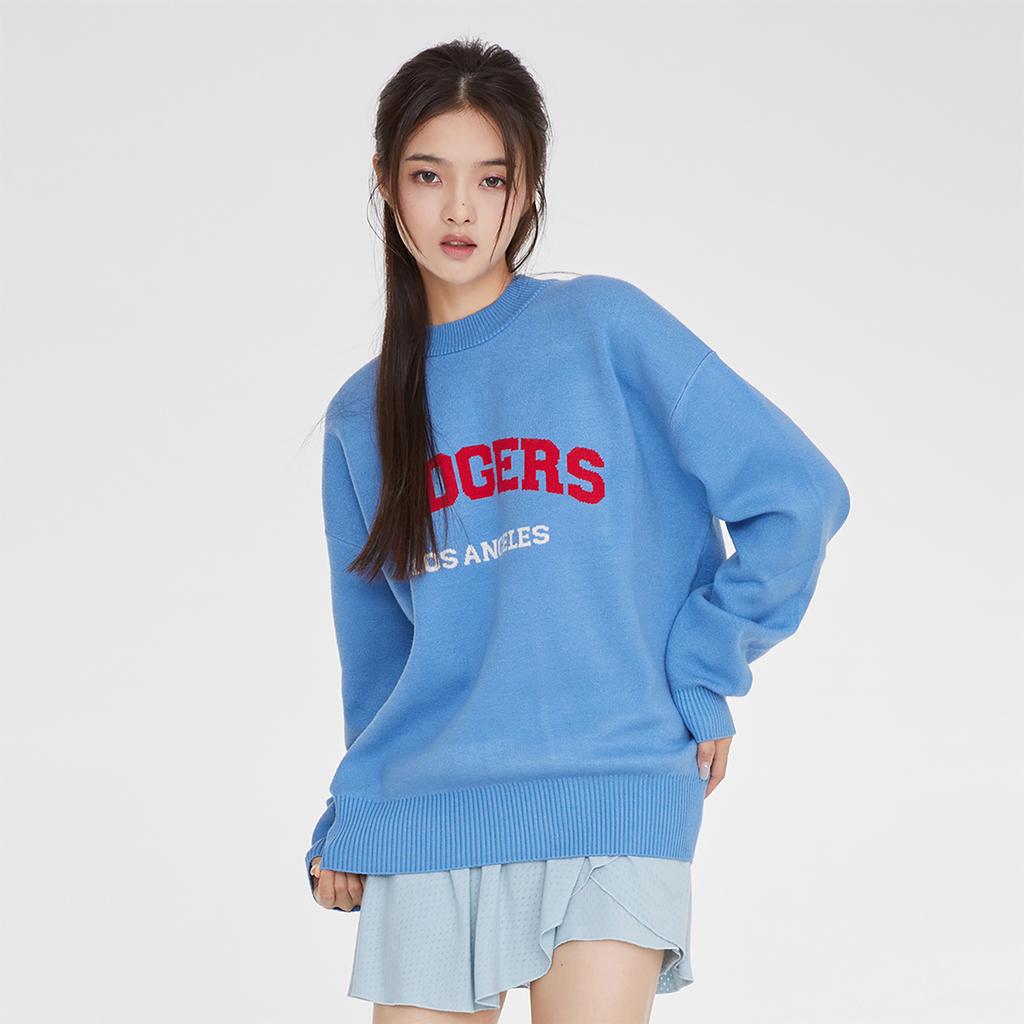New MLB College Style Series Knitwear Unisex Sky Blue 3AKPV0134-07SBD