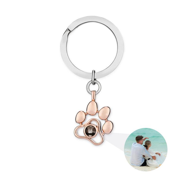 

Customized Photo Pets Claw Shape Pendant Keyring For Women Men Pets Stainless Steel Personized Keychain Commonly&Commonly рожевий колір золота