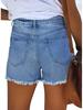 European & American Retro High-Waisted Floral Ripped Denim Shorts - Women's Slim Fit Jeans