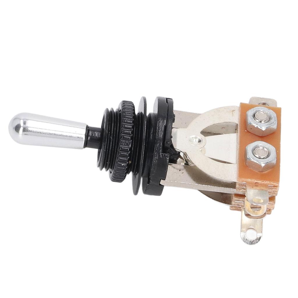 Guitar Toggle Switch Position Short Straight Silver Top Knob Pickup Selector Kit with Black Washer