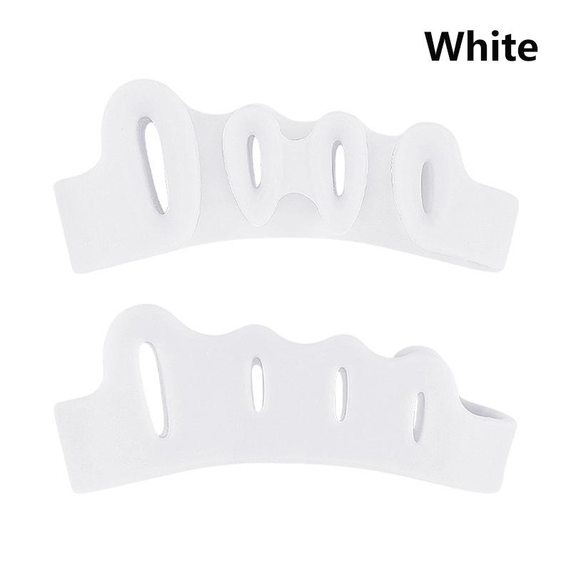 

1Pair Silicone Toe Finger Separator 5 Hole Hallux Valgus Orthopedic Spacers Bunion Care Overlapping Hammer Foot Corrector белый