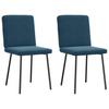 Dining Chairs 2 Pcs Blue Velvet
