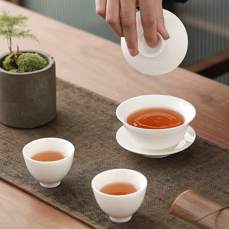 Sushi Ceramic Dehua White Porcelain Gongfu Tea Set