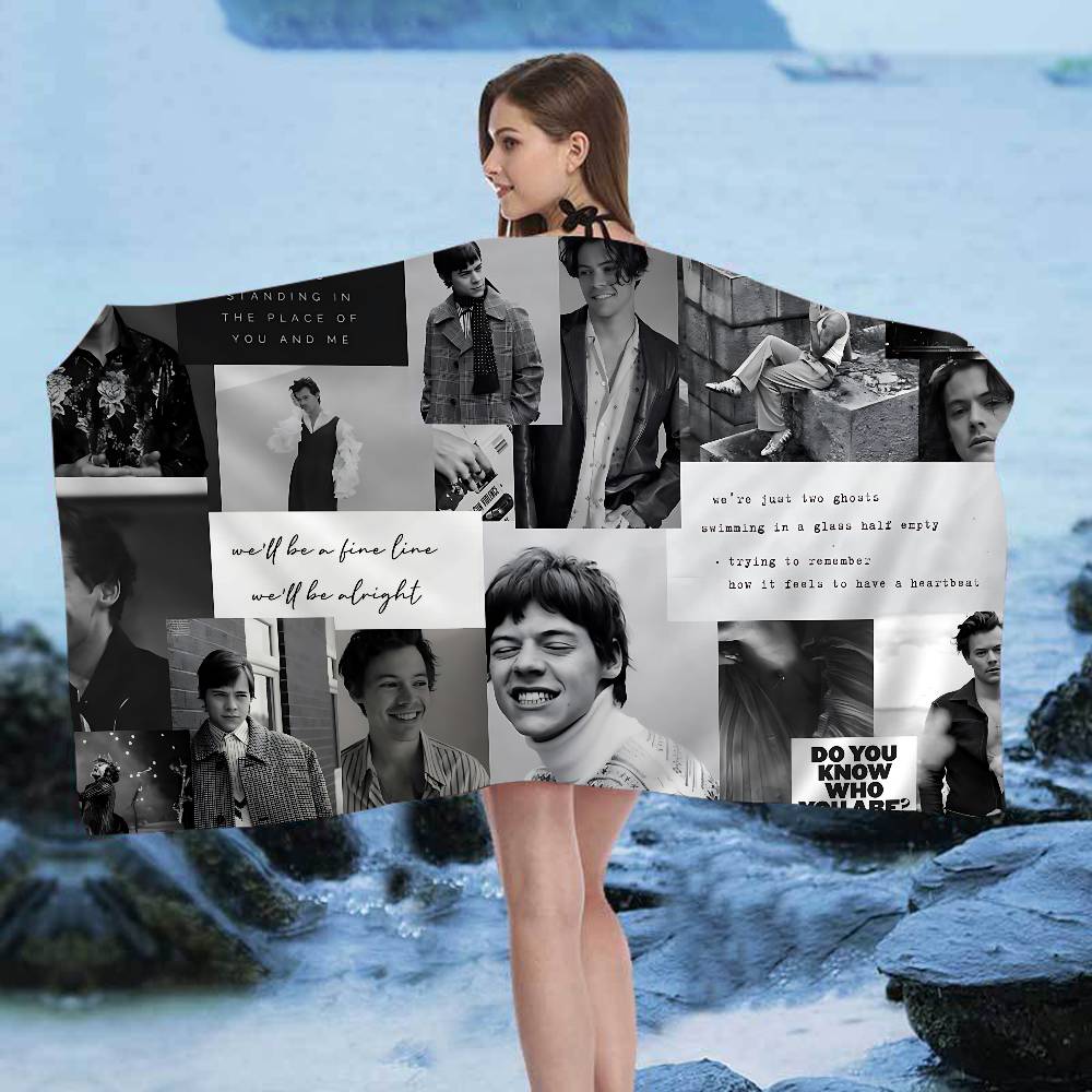 Asciugamano da Spiaggia Stampato in Microfibra Cantante Pop Classico H-Harry S-Styles Arrampicata su Montagna Yoga Spiaggia Nuoto Corsa Assorbente