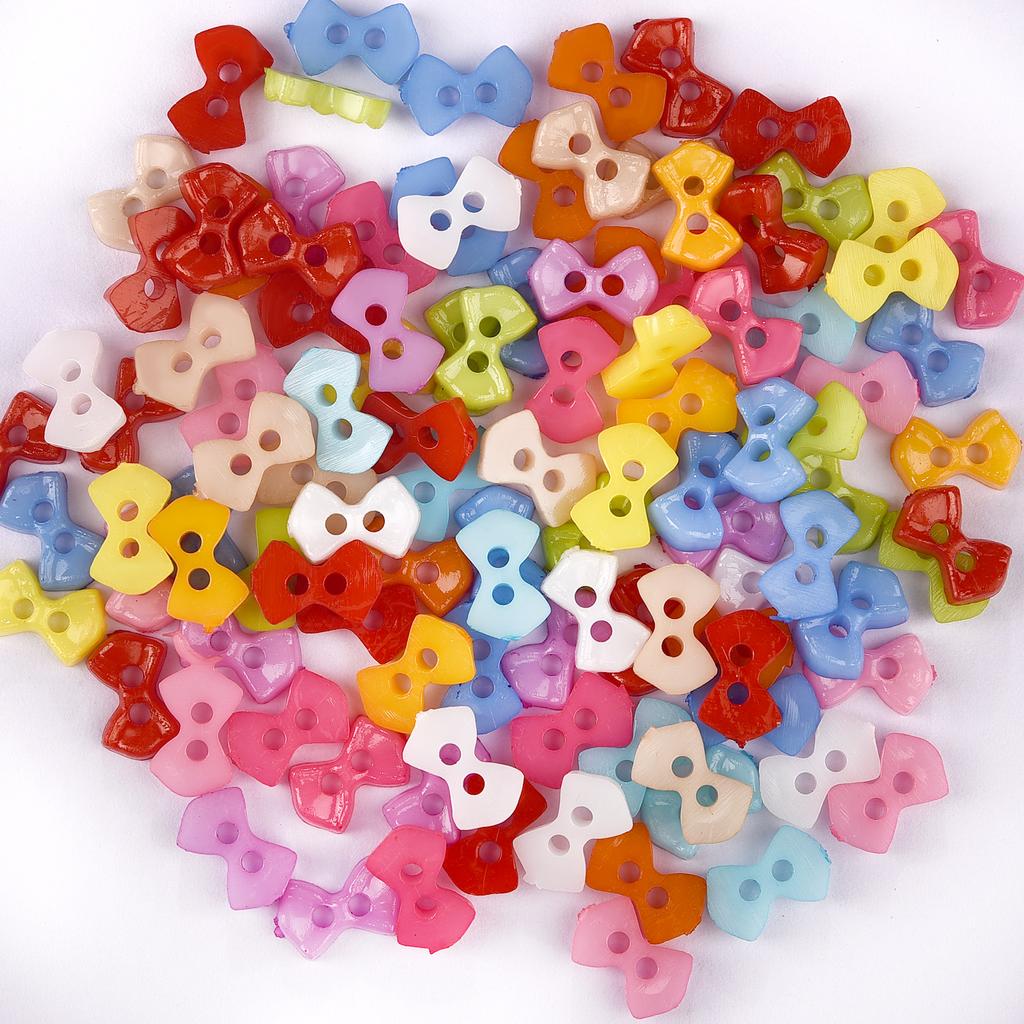 100pcs Mini Buttons Plastic Doll Clothes Round Buckles Buttons for Handmade Cartoon Garment Sewing DIY Craft Needlework