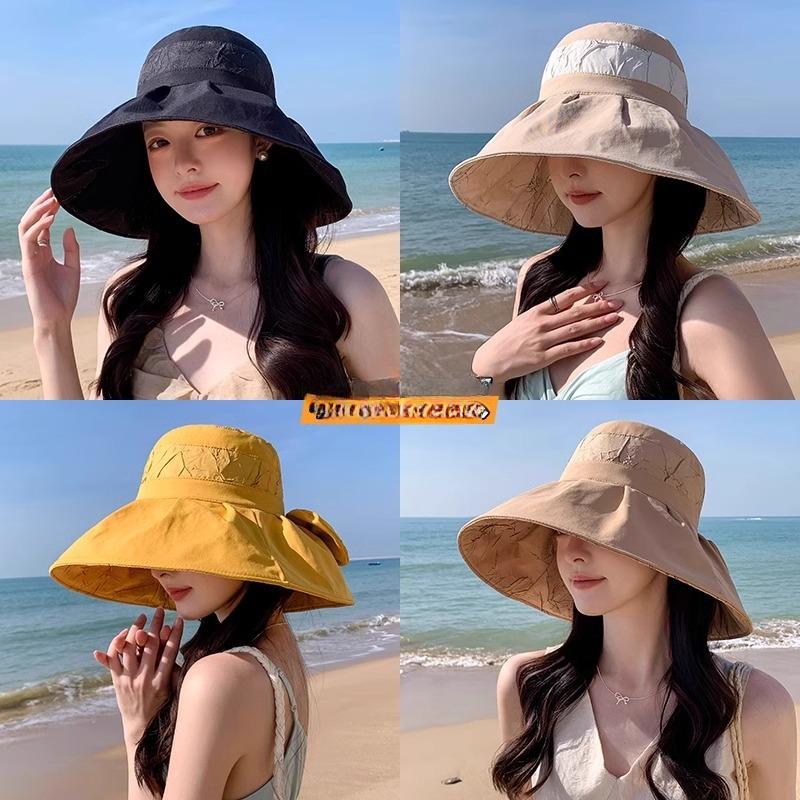 Outdoor Versatile Splicing Bow with Big Brim Covering The Face Sun Hat Sun Hat Women Sun Protection Summer UV Protection