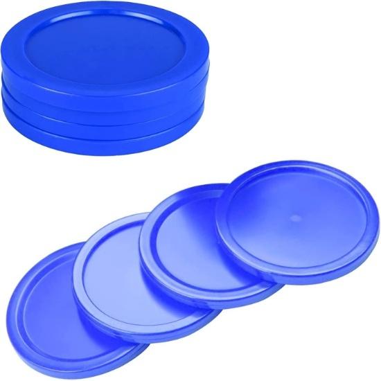 KNK 70mm Air Hockey Puck Set, Multi Colour Replacement Pucks for Air Hockey Table, 12g Plastic Pack of 4/8, No Pushers (Blue - Pack of 4) синий