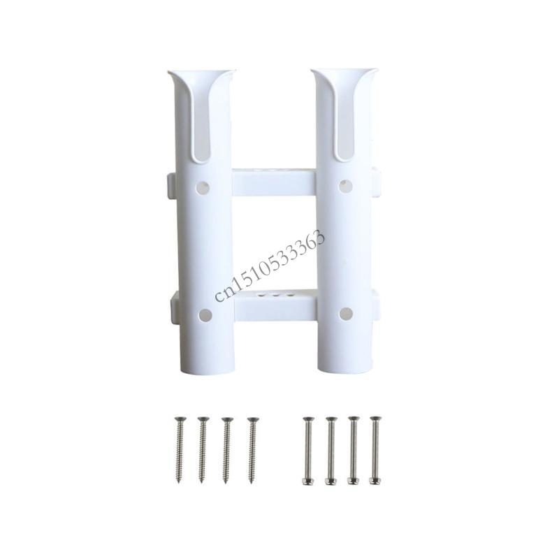 

090E Boat Fishing Box Hardware Plastic Fishing Rod Racks 3 Tubes Holder Stand Mount білий