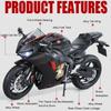 1:9 Scale R1 CBR1000 Motorcycle Model Toy Linkage Steering Foldable Tripod Motorbikes Metal Diecast Models Living Room Ornaments