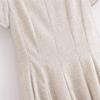 Spring 2025 Women's Slimming Short-Sleeve Dress with Round Neck