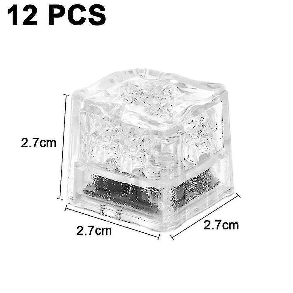 Light Up Ice Cubes,12pcs Multi Color Led Ice Cubes,reusable