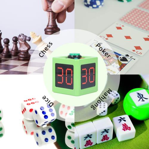 4-Sided Cube Timer, HD Display Digital Shot Timer with Second Countdown, Stopwatch, Preset Timer, and Sound Alarm for Private Poker, Chess, and Casino