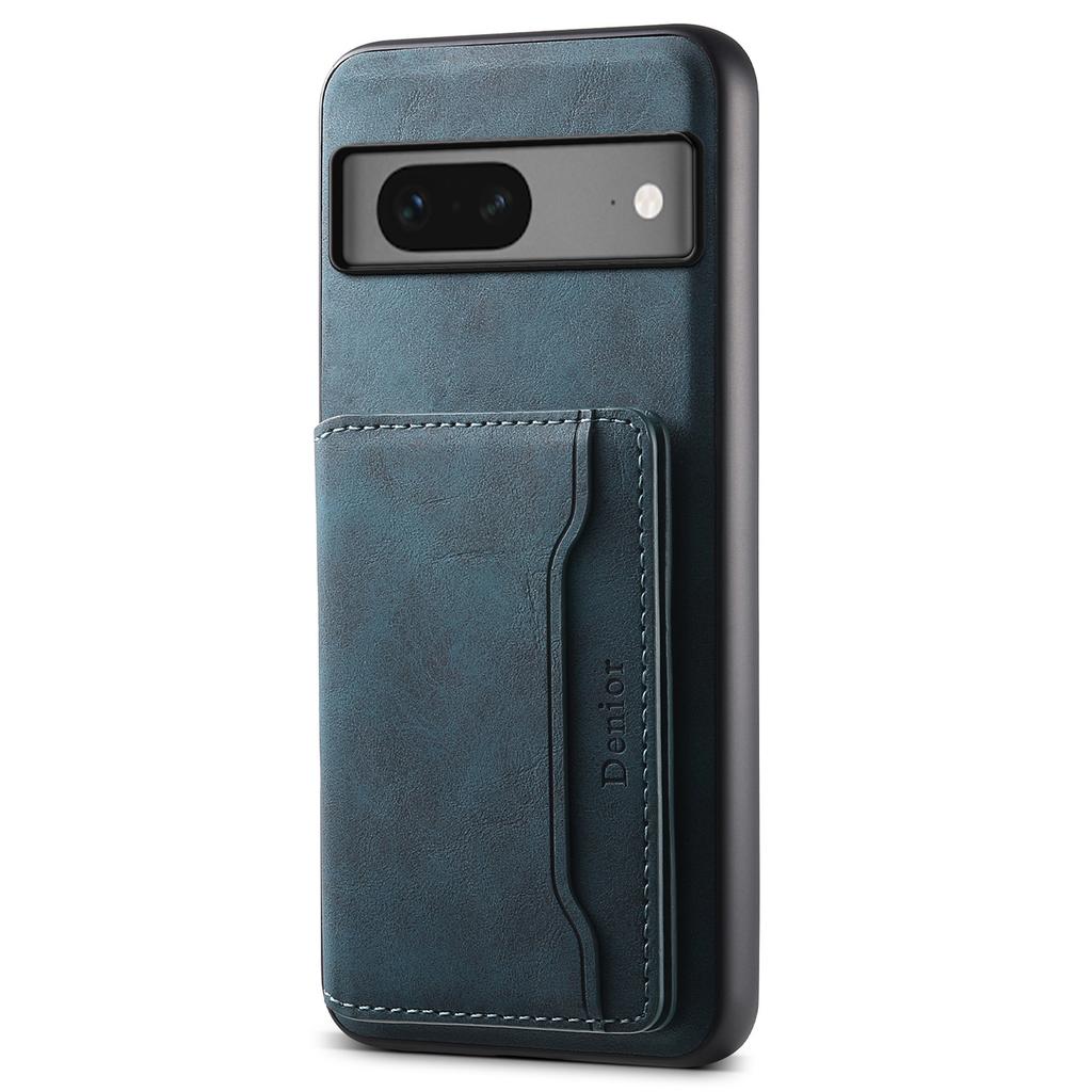 DENIOR D13 For Google Pixel 7 5G Case Magnetic Card Holder Kickstand Leather Back Phone Cover