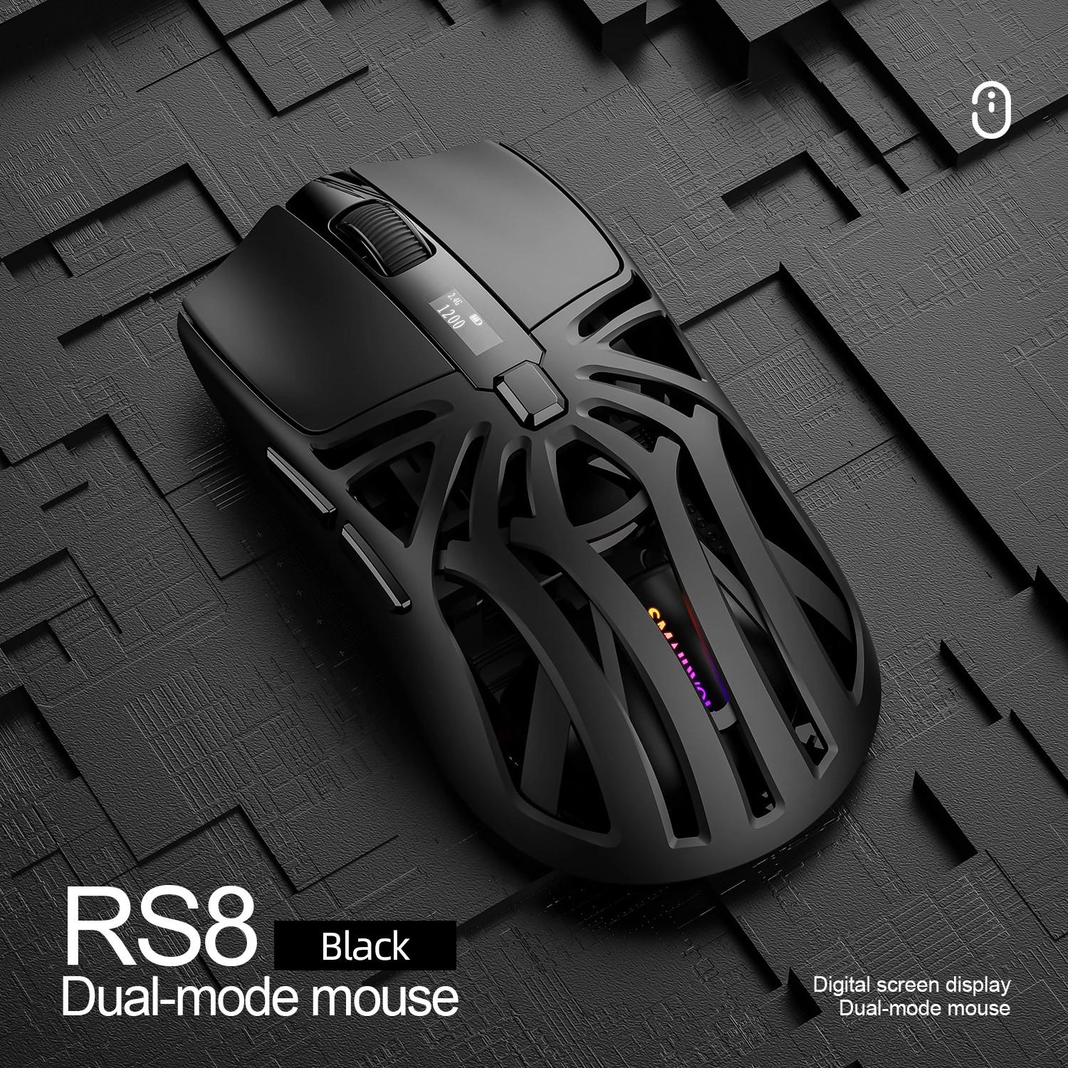 

SmailWolf RS8 Ergonomic Wireless Gaming Mouse,Tri-Mode with Ultra-Lightweight Hollow Design,1000Hz &Extended Battery Life