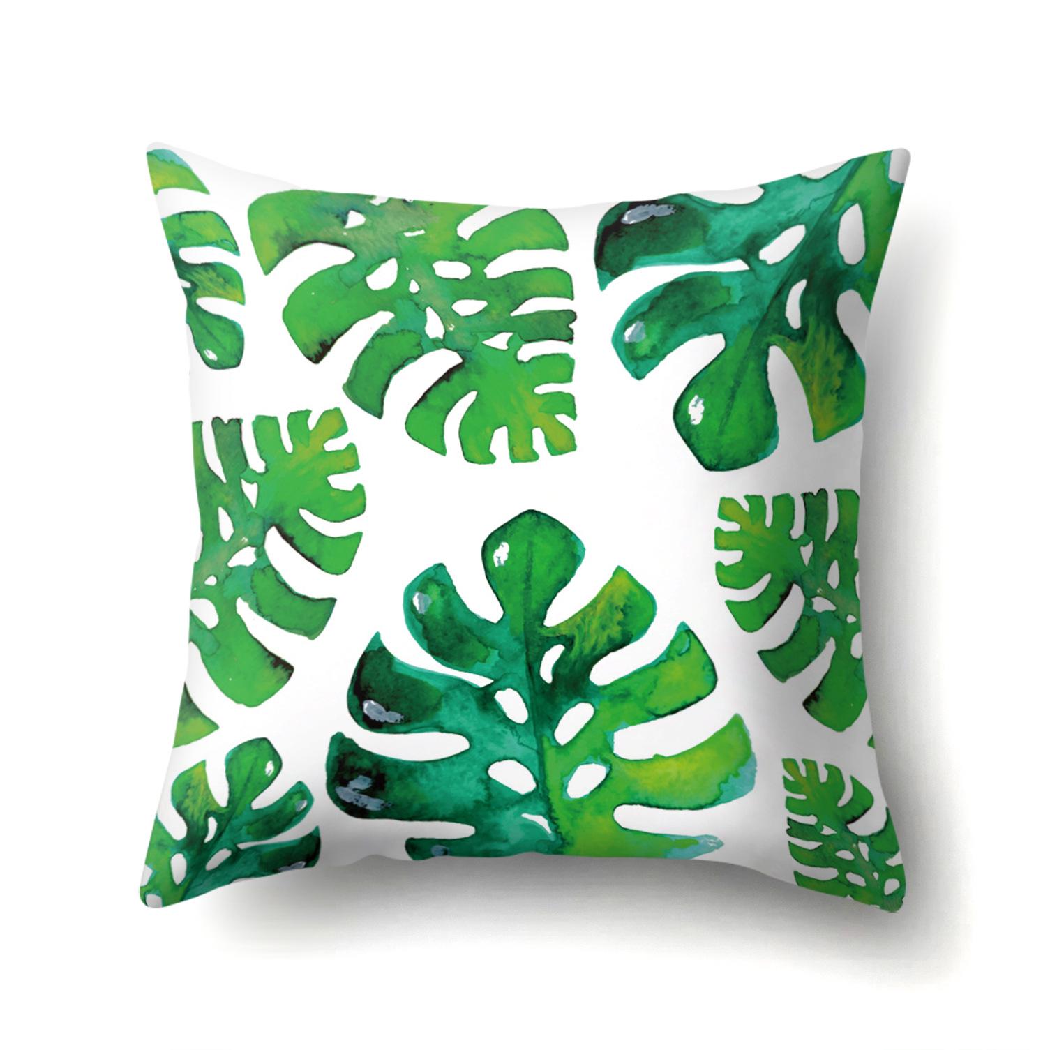 

New Small and Fresh Green Leaves Polyester Pillow Case 45 * 45Cm without pillow core