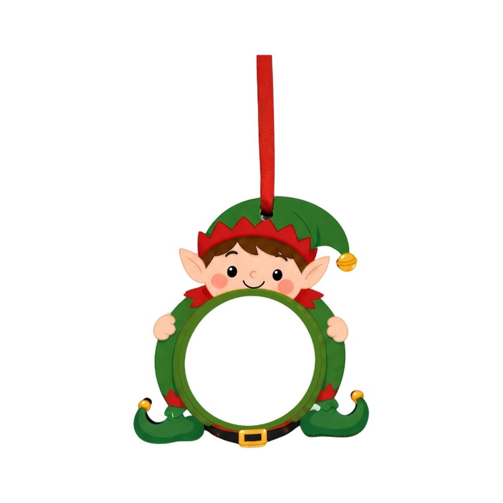 Christmas Wooden Photo Hanging Ornament for Holiday Tree and Wall Decor